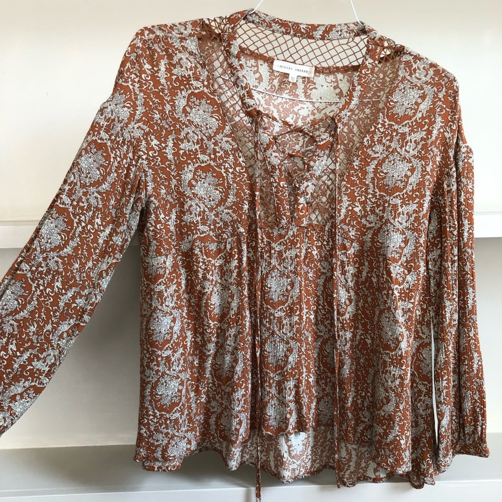 Long sleeve rustic top